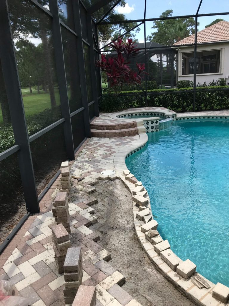 Pavers repair at pool deck